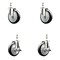 Service Caster 5 Inch 316SS Black Polyurethane Swivel 1/2 Inch Threaded Stem Caster Brakes, 2PK SS316TS20S514-PPUB-BLK-121315-2-TLB2 - alternate 1